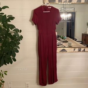 Red Linen Jumpsuit